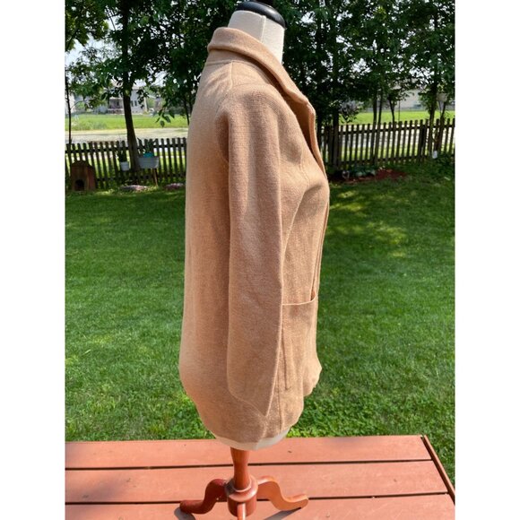 J. Crew Womens Merino Wool Tan Blazer Jacket With 3/4 Sleeves & Pockets Size S - Picture 7 of 8